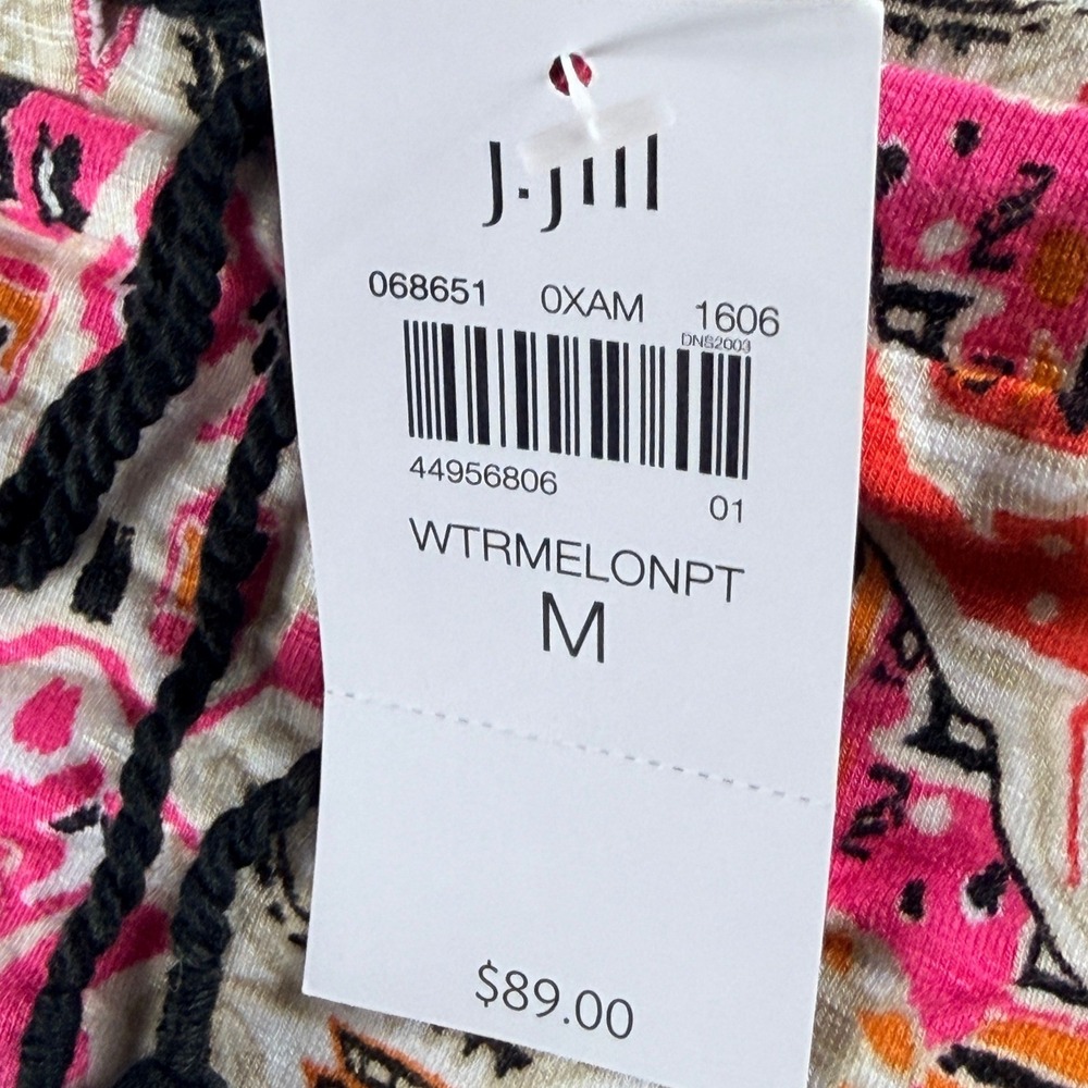 J. Jill Watermelon Print Geometric Medallion A-Line Midi Skirt Pink Orange M NEW - Picture 5 of 7